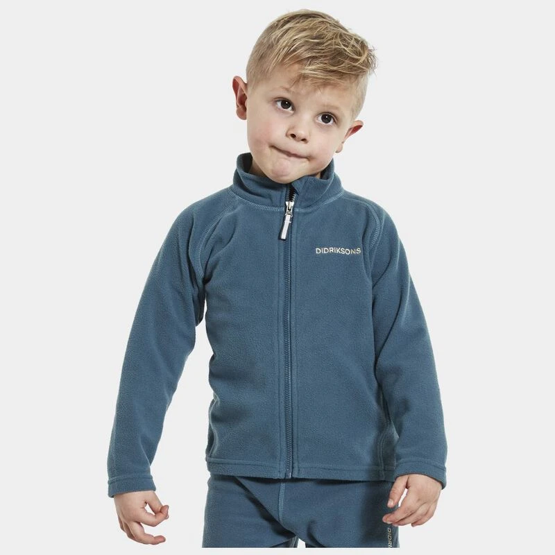 Didriksons Kids Monte Fullzip Fleece Jacket Dive Blue Sportpursuit
