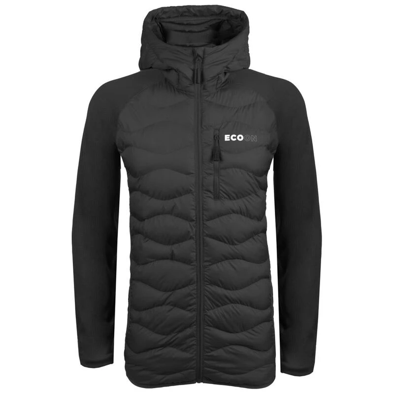 Ecoon Mens Ecoactive Hybrid Insulated Hooded Jacket (Black) | Sportpur