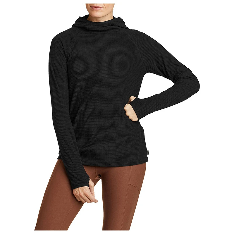 Eddie Bauer Womens Quest Pro Grid Pullover Black Sportpursuit