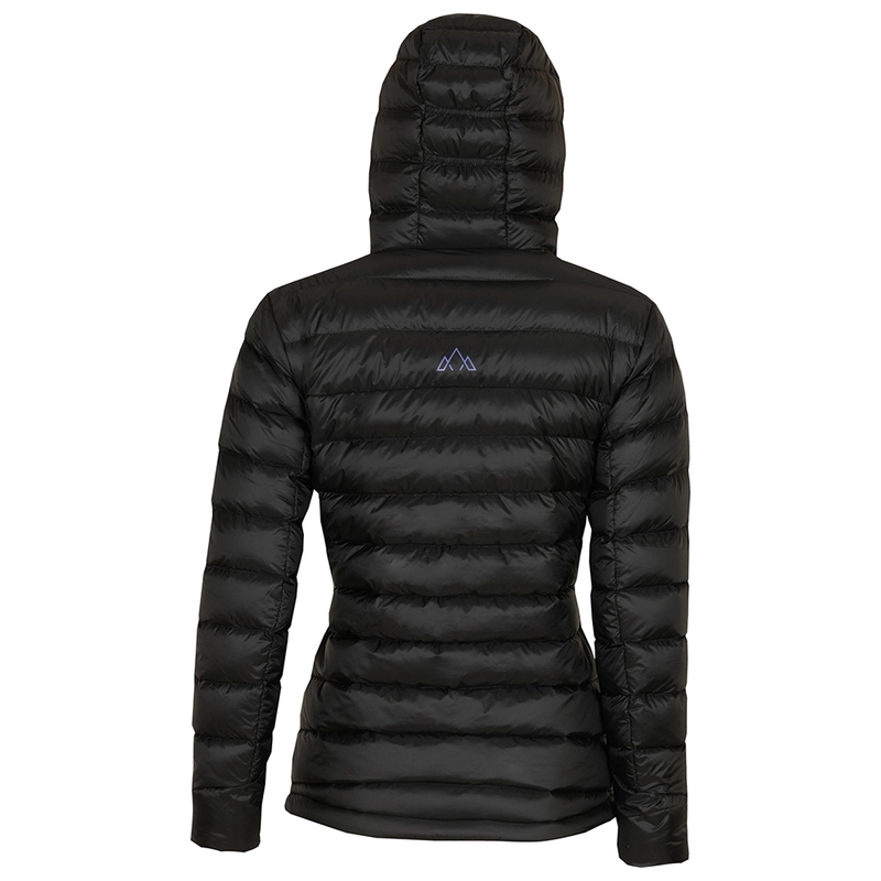 Fjern Womens Arktis II Down Hooded Jacket Black Purple Sportpursui
