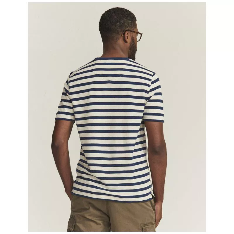 Fat Face Mens Pique Stripe TShirt (Grey Marl)