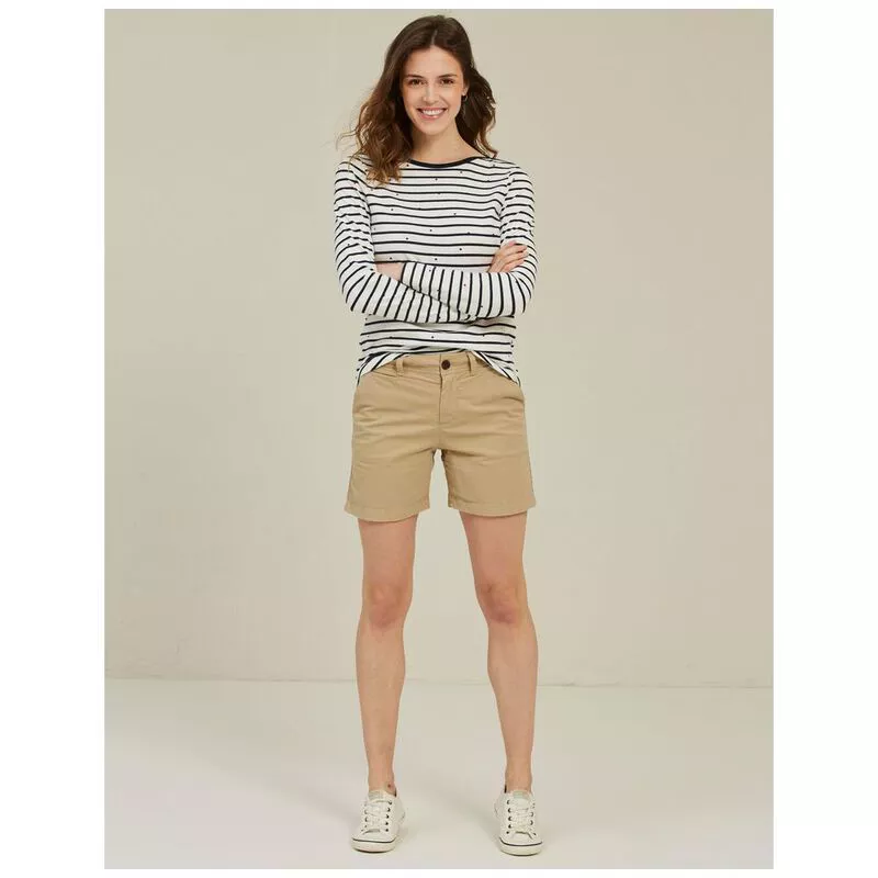 FatFace Womens Dorset Chino Shorts Stone Sportpursuit