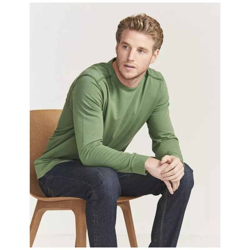 Fat Face Mens Emsworth Crew Neck Pullover Fern Green Sportpursuit