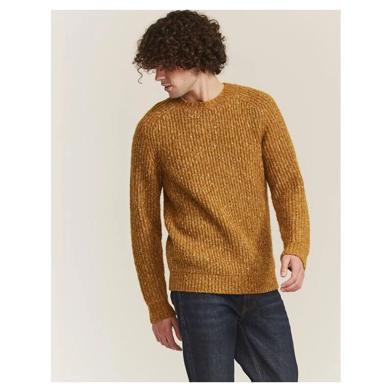 FatFace Mens Compton Fisherman Crew Neck Pullover (Mustard) Sportpur