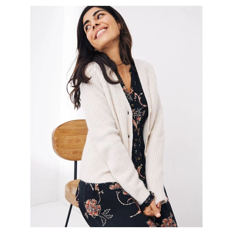 FatFace Womens Sparkle Cardigan (Ivory)