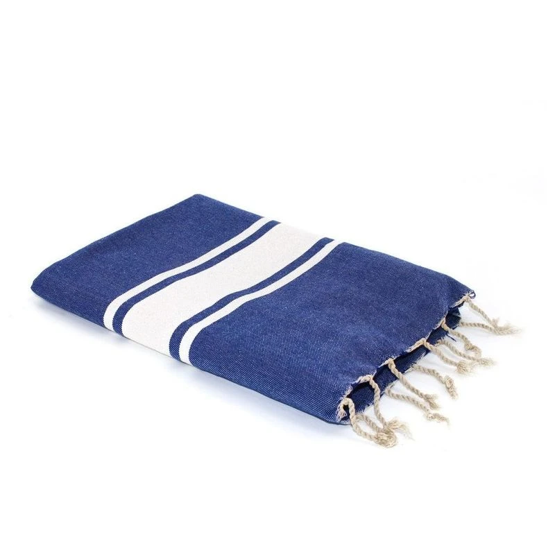 Febronie St Tropez Fouta Towel Greek Blue White Sportpursuit