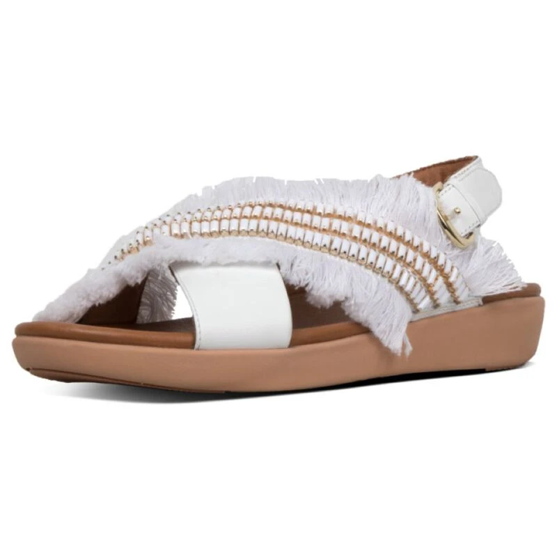 Fitflop Womens Uberknit Slide Sandal Shoes, Urban White/Silver, US 6 -  Walmart.com