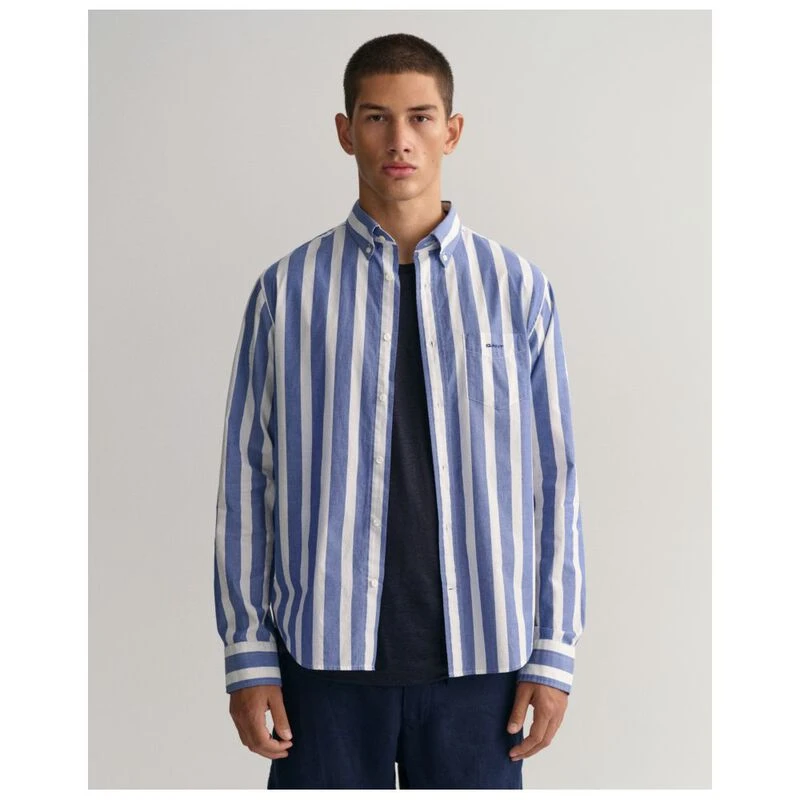 Gant Mens Broadcloth Stripe Shirt (College Blue) | Sportpursuit.com