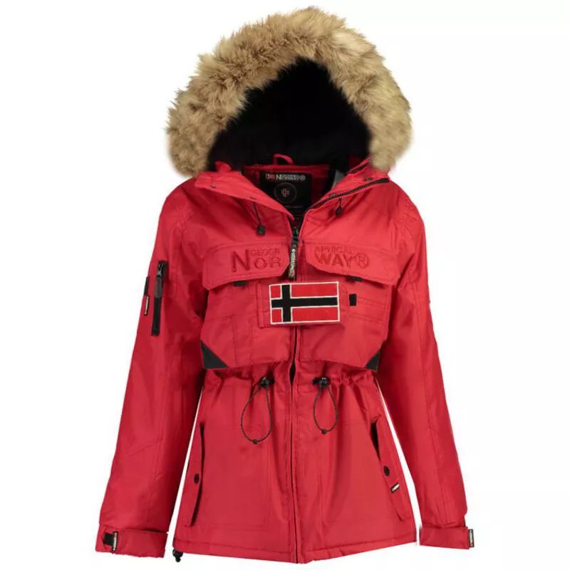 Geographical Norway Womens Bantouna Parka (Red) | Sportpursuit.com