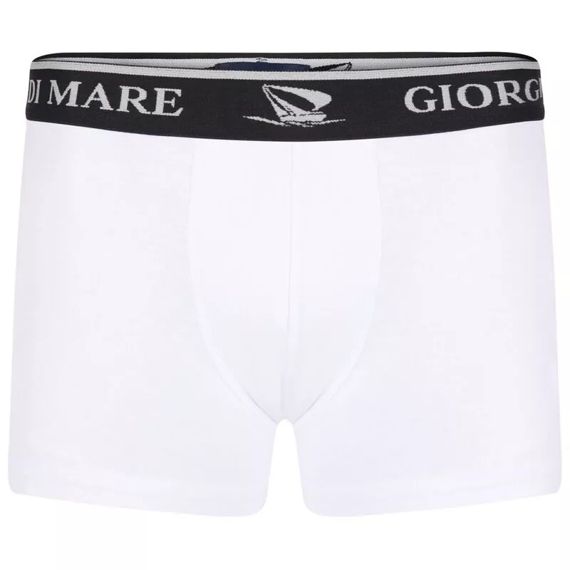 Men's white cotton boxer shorts with Windsor stripes