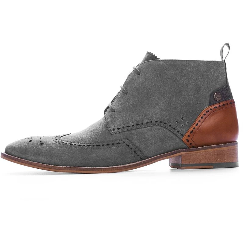 Goodwin Smith Mens Aled Sued Chukka Boots Grey Sportpursuit