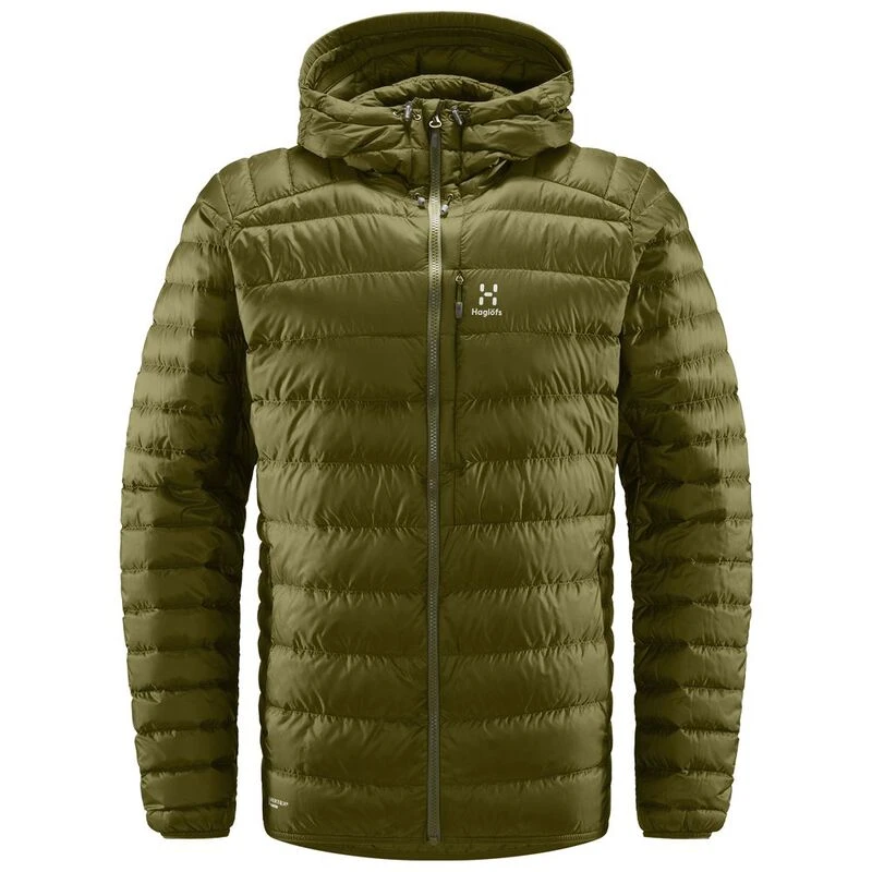 Haglofs Mens Roc Down Hooded Jacket (Olive Green)