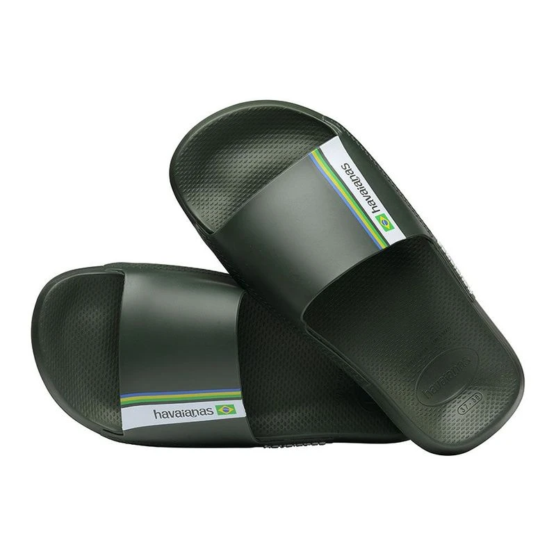 Havaianas Slide Brasil Sandals Green Sportpursuit
