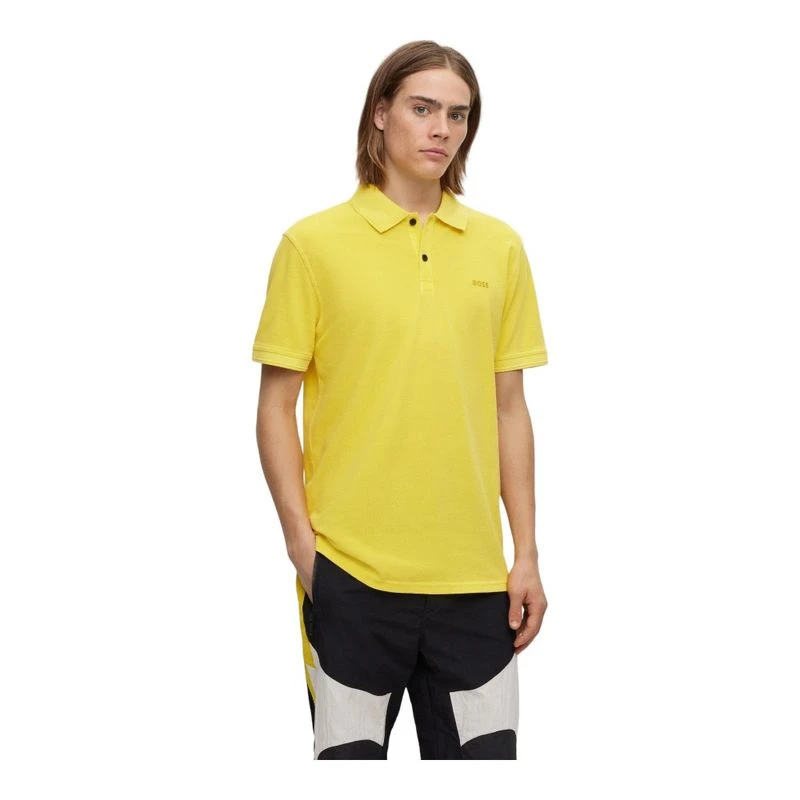 Yellow hugo boss polo shirt deals