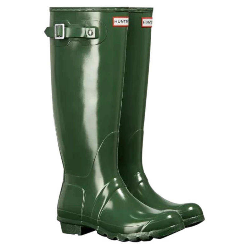 Hunter green gloss boots on sale