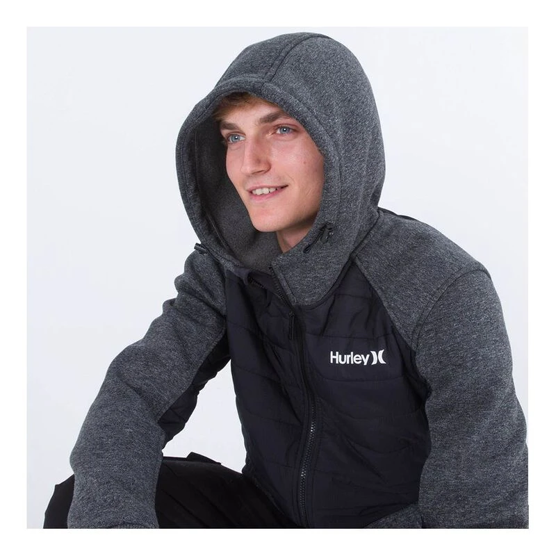 Hurley Mens Monitor Mixed Media Jacket (Newprint/Black/White) Sportp