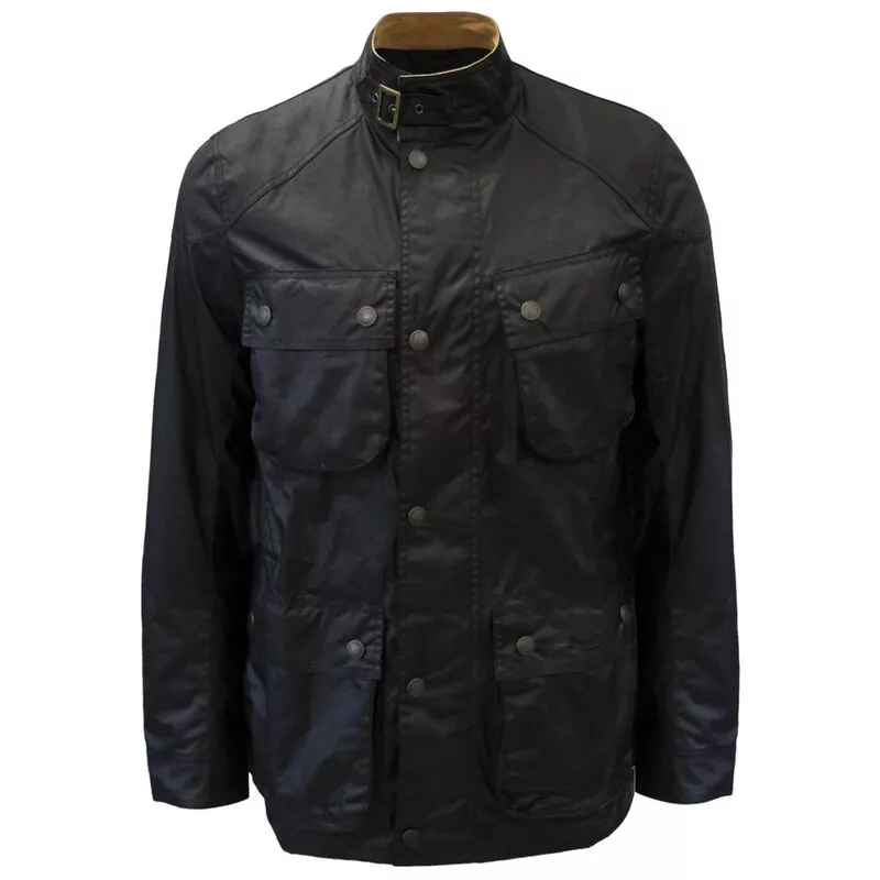 John Partridge Mens S6 Wax Biker Jacket (Black) | Sportpursuit.com