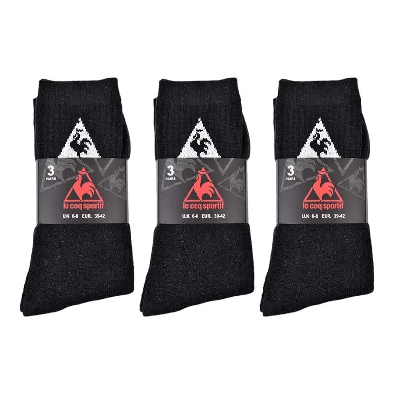 LeCoqSportif Mens Crew x9 Socks Black Sportpursuit