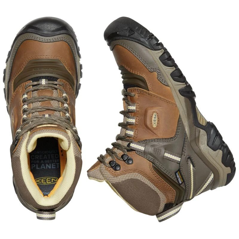 Keen Womens Ridge Flex Mid WP Waterproof Boots (Safari/Custard) | Spor