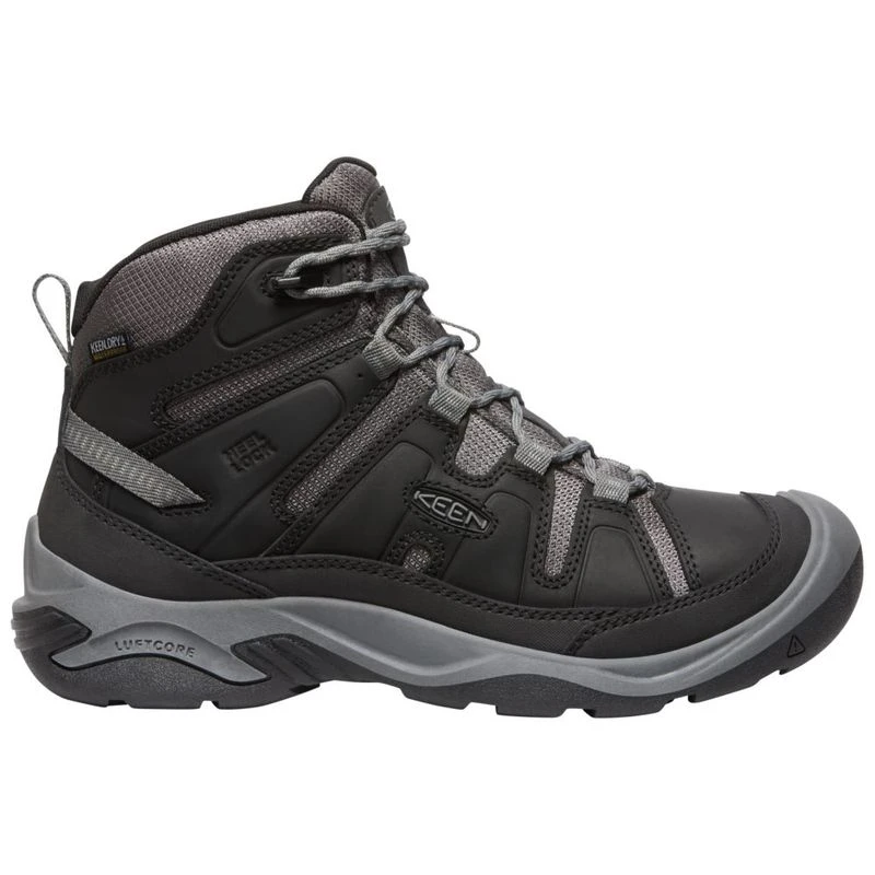 Keen Mens Circadia Mid WP Waterproof Hiking Boots (Black/Steel Grey) |