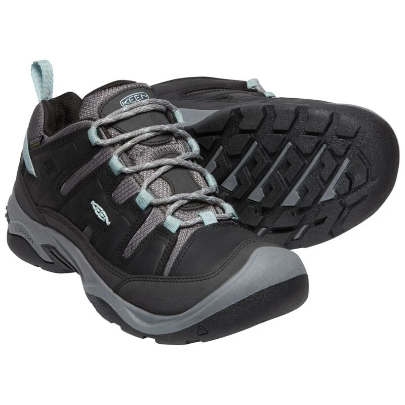 Keen Womens Circadia WP Waterproof Hiking Shoes (Black/Cloud Blue) | S