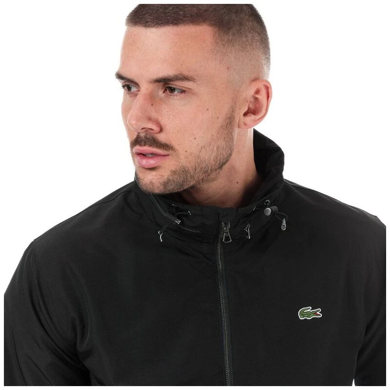Lacoste short zip cotton twill jacket discount