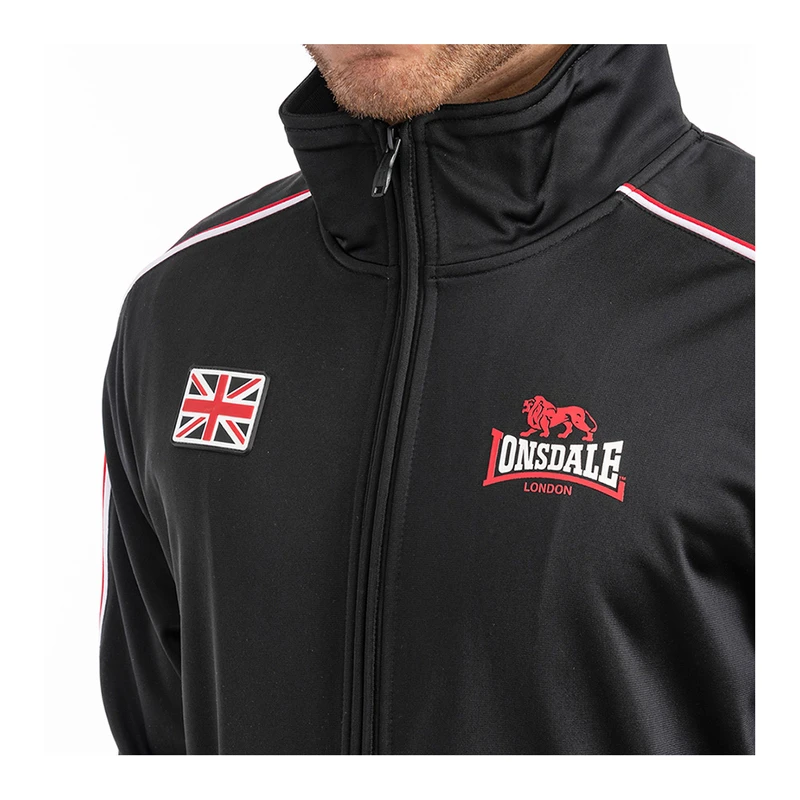 Lonsdale Mens Skellberry Jacket Black Red White Sportpursuit
