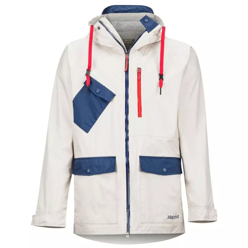 Marmot Mens Ashbury PreCip Jacket Gray Moon Arctic Navy Sportpursu