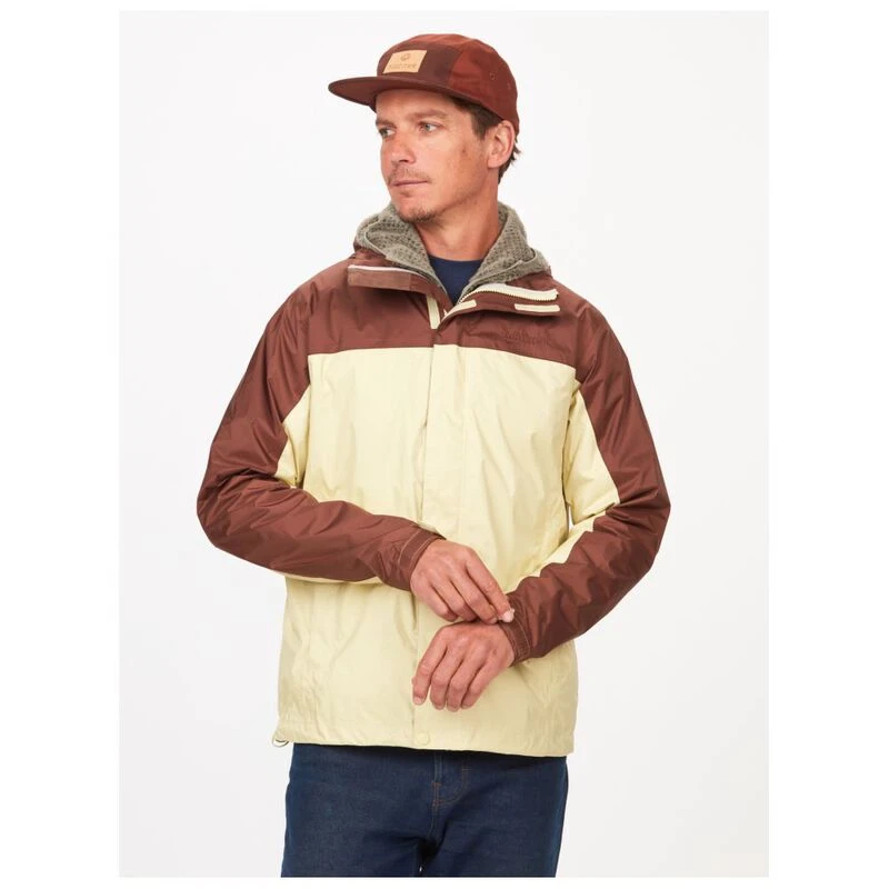 Marmot Mens PreCip Eco Jacket (Wheat/Pinecone) | Sportpursuit.com