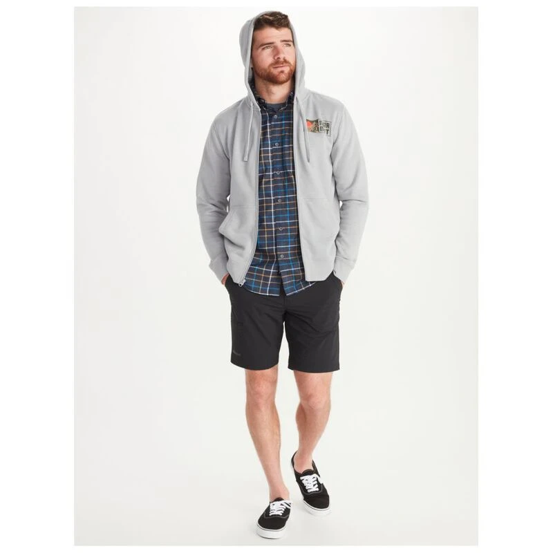 Marmot Mens Marmot Full Zip Hoodie Sleet Heather Sportpursuit