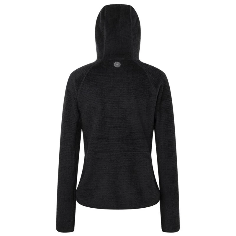 Marmot Womens Orsa Polartec Wool Hooded Fleece Jacket Black Sportp