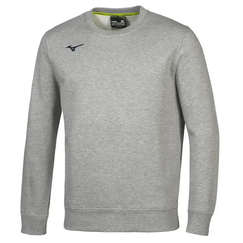Mizuno Mens Team Terry Crew Pullover Grey Sportpursuit