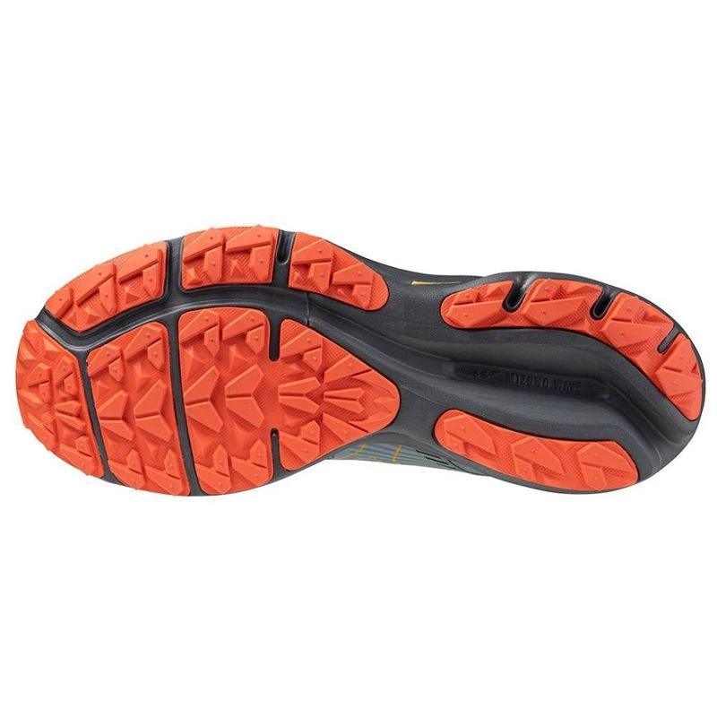 Mizuno Mens Wave Rider TT Running Shoes Lead Citrus Hot Coral Spor