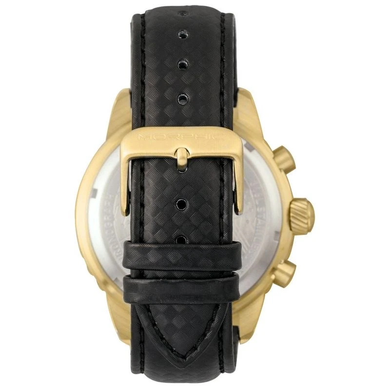 Morphic Mens M51 Series Chronograph Leather Band Watch Gold Black