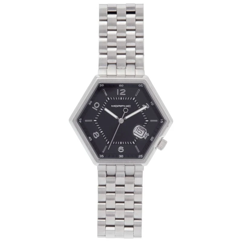 Morphic Mens M96 Series Bracelet Watch Black Silver Sportpursuit.c