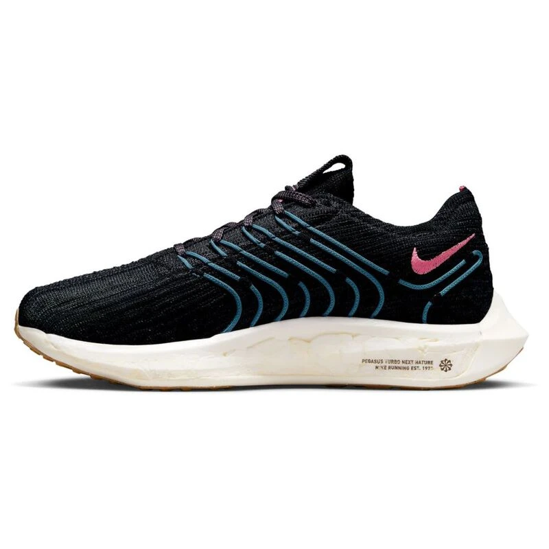Nike Womens Pegasus Turbo Running Shoes (Black/White/Anthracite/Noise