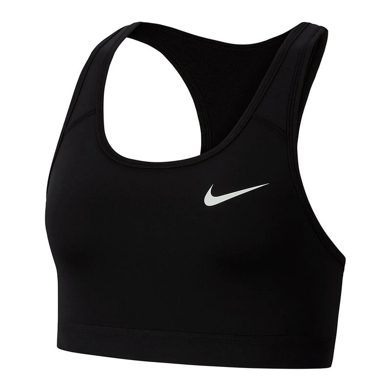 Nike Womens Swoosh Sports Bra (Black/Black/White) | Sportpursuit.com