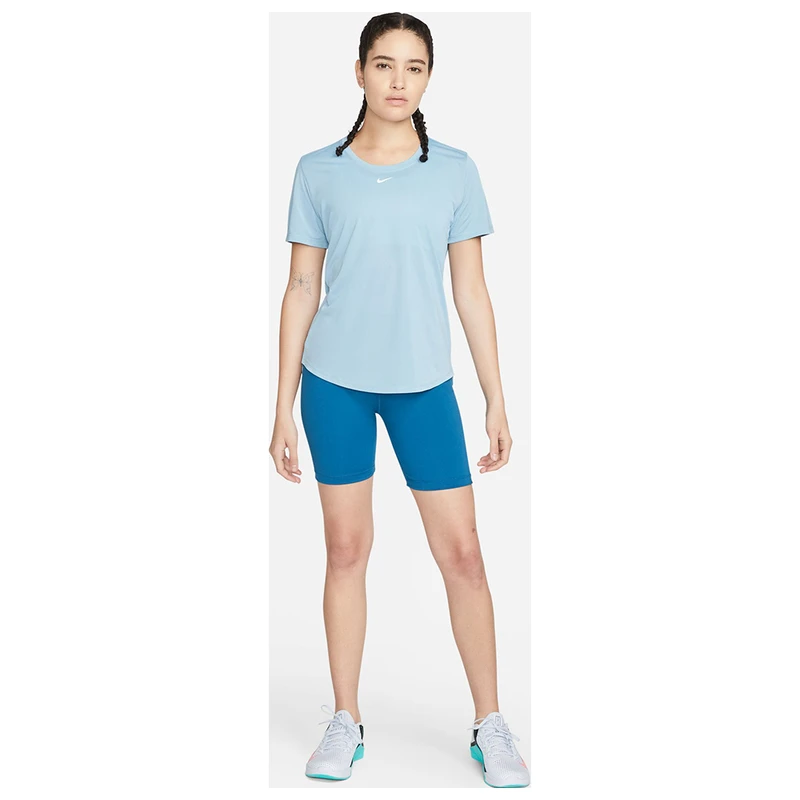 Nike Womens Dri-FIT One Short Sleeve Top (Worn Blue/White) | Sportpurs
