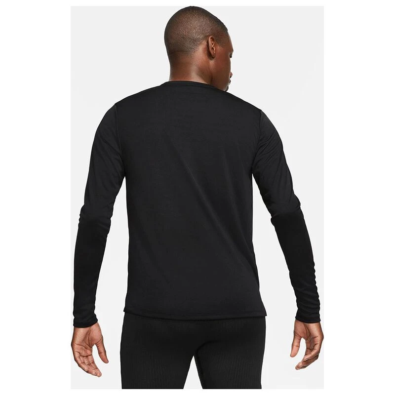Nike Mens Dri FIT Miler Long Sleeve Top Black Reflective SIlver Sp