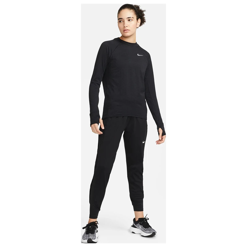 Nike Womens Therma-FIT Element Long Sleeve Top (Black/Reflective SIlve