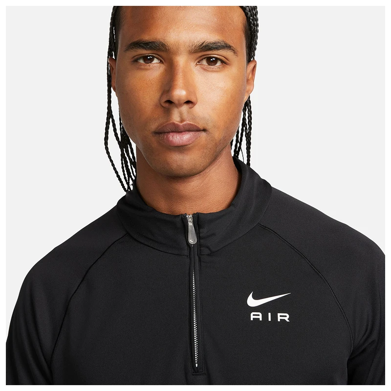 Nike Mens Sportswear Air Polyknit Long Sleeve Top (Black/White) | Spor