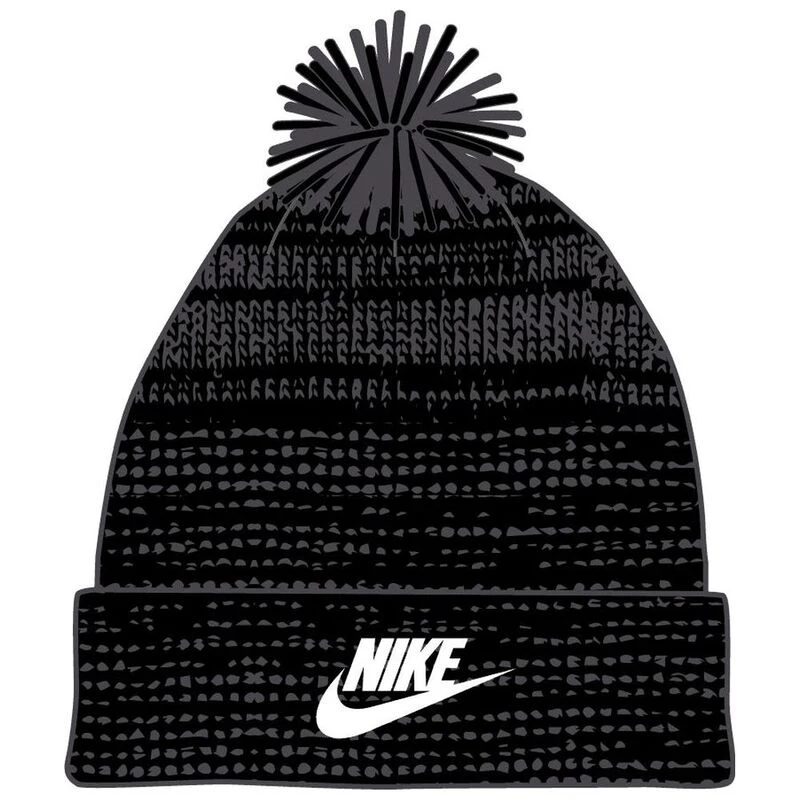Nike Sportswear Cuffed Fat Pom Beanie (Black/White) | Sportpursuit.com