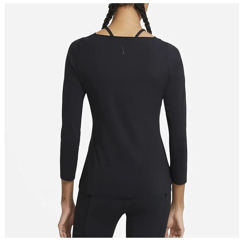 Nike Womens Yoga Luxe Long Sleeve Top (Black/Dark Smoke Grey) | Sportp