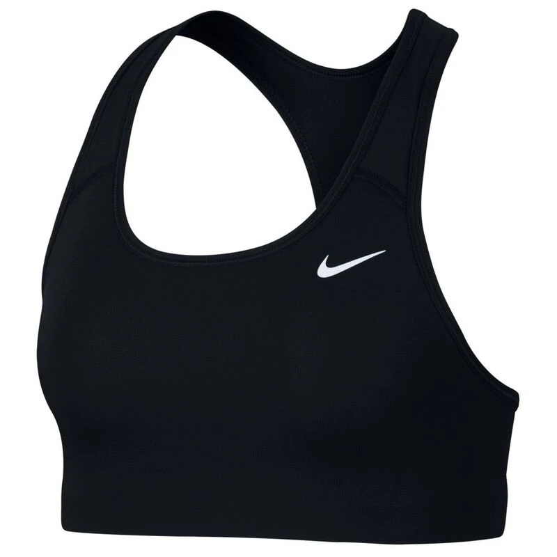 Nike Womens Swoosh Sports Bra (Black/White/White) | Sportpursuit.com