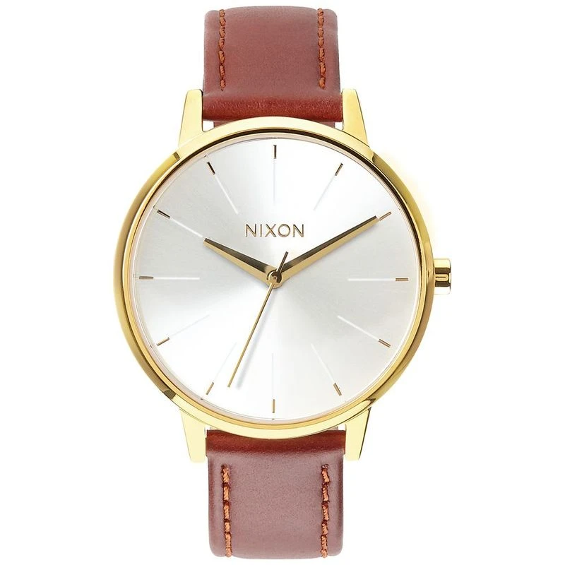 Nixon Womens Kensington Leather Watch Gold Saddle Sportpursuit