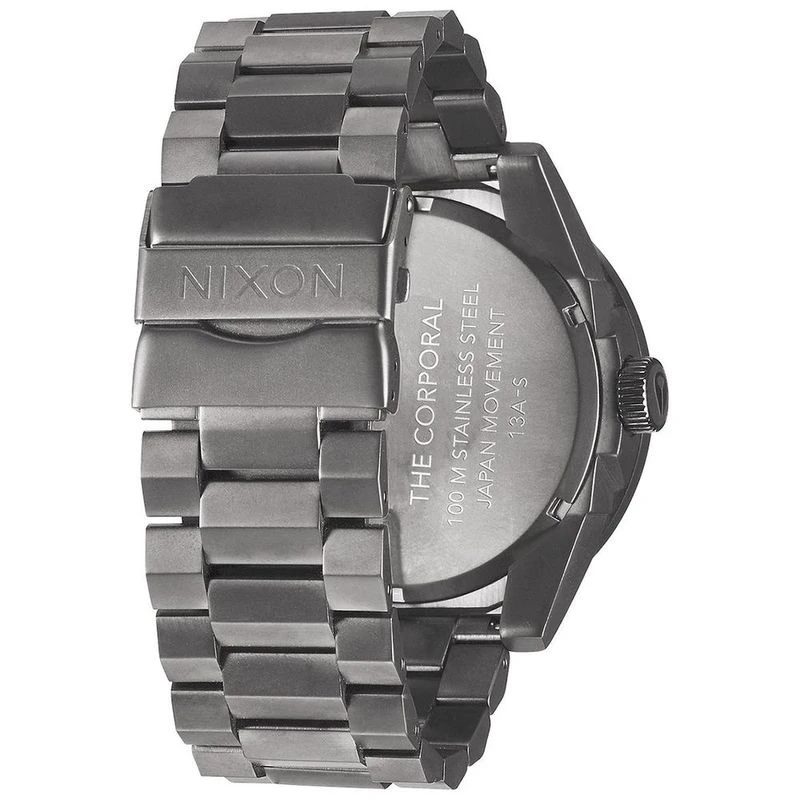 Nixon Mens Corporal SS Watch Gunmetal Blue Crystal Sportpursuit
