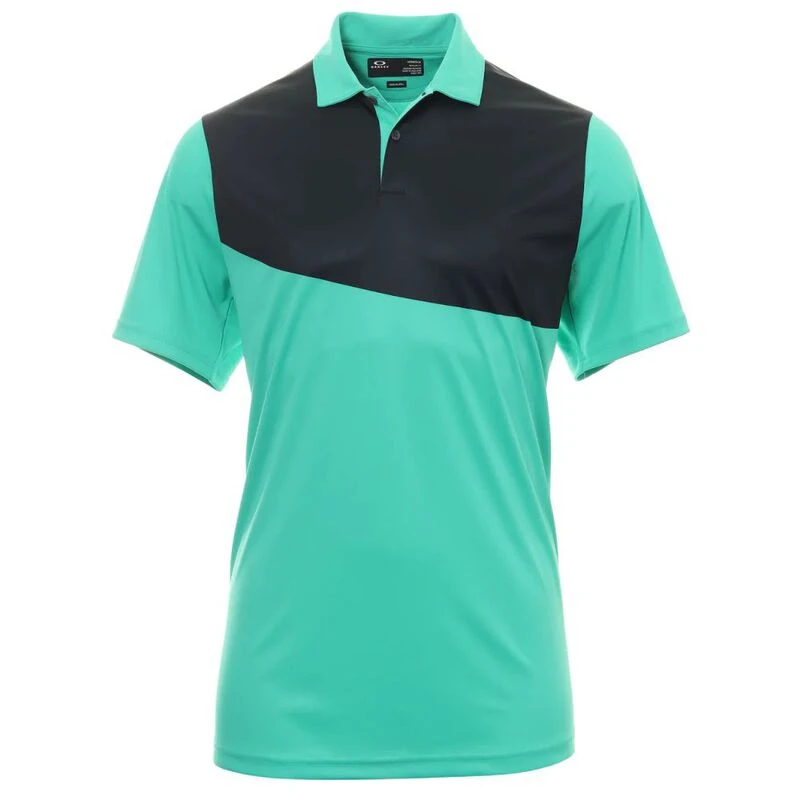 Oakley Mens Divisional Colour Block Polo Shirt Light Emerald Sport