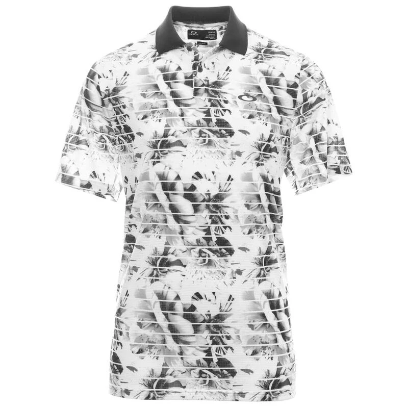 Oakley Mens Azalea Print Polo Shirt (Floral Print/Stone Grey) | Sportp