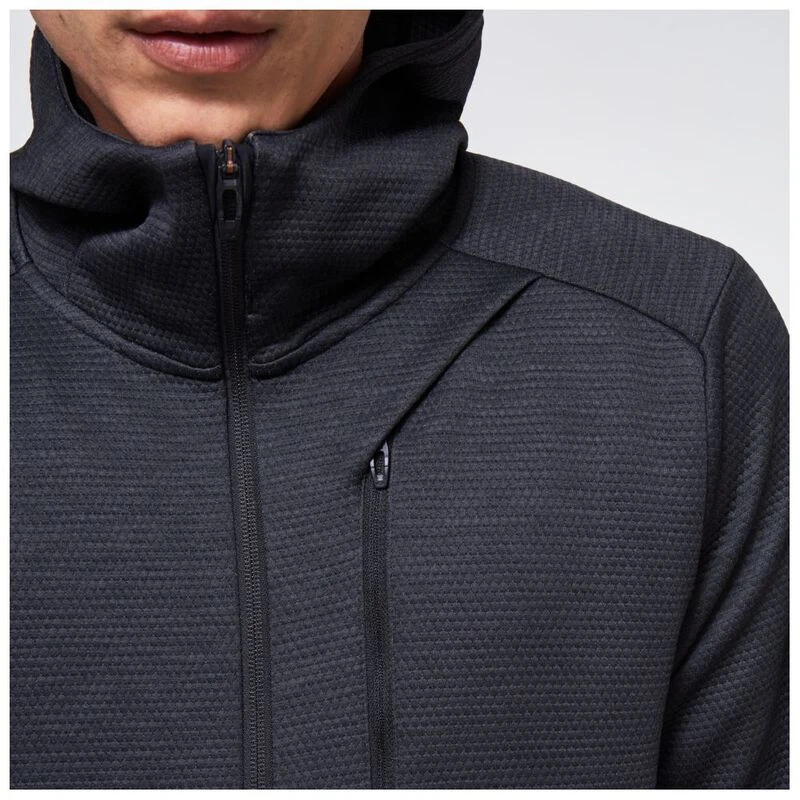 Oakley Mens Enhance Grid 7.0 Fleece Jacket Blackout Sportpursuit.c