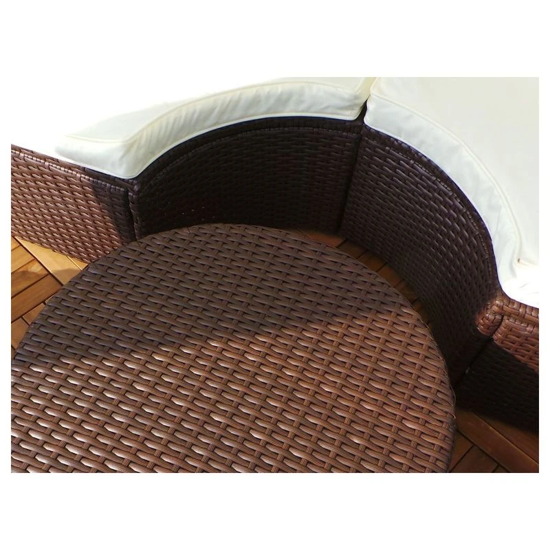 Swing Harmonie Rattan Sun Island With Rain Cover 180cm LED Black